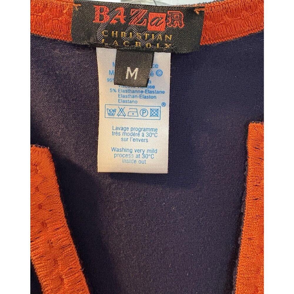 Christian Lacroix Bazar Floral Embroidered Dress M Blue Sleeveless Designer Y2K - Picture 8 of 9